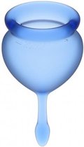 Bundle - Satisfyer - Satisfyer Feel Good Menstruatie Cup Set - Blauw met glijmiddel