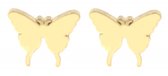 Oorknopjes vlinder stainless steel - Goud