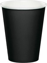 Kartonnen Koffiebeker 8oz 240 ml zwart - 100 Stuks - wegwerp papieren bekers - drinkbekers - milieuvriendelijk