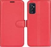 Samsung Galaxy M52 Hoesje - MobyDefend Kunstleren Wallet Book Case - Rood - GSM Hoesje - Telefoonhoesje Geschikt Voor: Samsung Galaxy M52