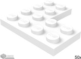 LEGO Plaat 4x4 Hoek, 2639 Wit 50 stuks