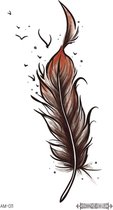 Temporary tattoo | tijdelijke tattoo | fake tattoo | veer - feather | 160 x 90 mm