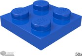 LEGO Plaat 2x2, 3022 Blauw 50 stuks