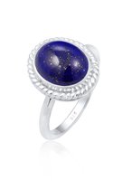 Elli PREMIUM Dames Ring Dames Cocktail Ring met Lapis Lazuli Edelsteen in 925 Sterling Zilver Verguld