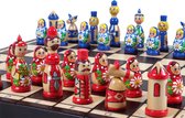 Chess the Game - Babuschka schaakspel - Handbeschilderde schaakstukken - Eyecatcher!