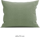 2x Warme Flanel Kussenslopen Vintage Groen | 60x70 | Luxe En Hoogwaardig | Heerlijk Zacht | 170 gr/m2 | Beschikbaar In Verschillende Kleuren