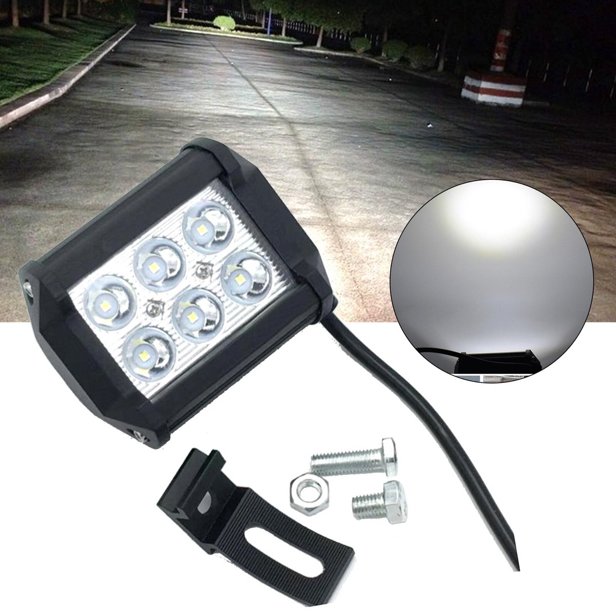 PICAA LED Werklamp 12V 24V, 2 stuks 8D 120W 7inch offroad Spot Flood combo beam Mistlamp, Waterbestendig LED-werklamp, voor Auto Vrachtwagen Boot SUV ATV 4WD Offroad motorfiets