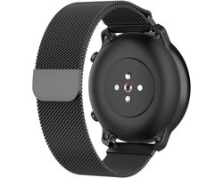 Strap-it Milanees bandje 20mm - luxe smartwatch horlogeband geschikt voor Samsung Galaxy Watch 42mm / Active / Active2 - 40 & 44mm / Galaxy Watch 3 41mm / Gear Sport - Amazfit Bip / GTS 1-2-3-4 / GTR 42mm - zwart