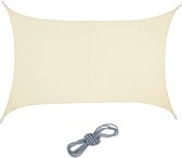 Relaxdays schaduwdoek rechthoekig - privacydoek - PES - zonnedoek - met ophangogen -beige - 3 x 4 m