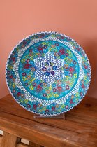 Turkse Schalen - Tapas schaaltjes - serviesset - aardewerk schaal - handmade - cadeau - schaaltjes - poefjuh servies - 25 cm x 1 stuk - Licht Blauw -