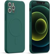 DrPhone YCA1 - Siliconen Hoesje – Magnetisch - Schokbestendig - TPU – Back Cover – 6.1 Inch - Geschikt voor iOS Smartphone 12 - Groen