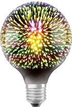 DIOLAMP 3D Vuurwerk Effect Lamp LED G95 - 4W E27 Warm Wit 2700K | Vervangt 36W | Dimbaar