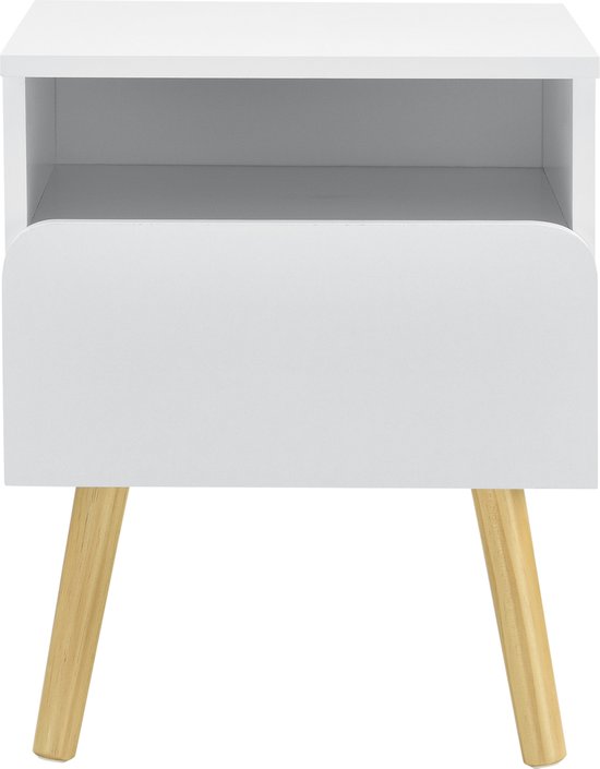 Nachtkastje Dallas Wit - 44x71x39 cm