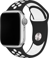 Sport watch bandje - Zwart / Wit - 42/44/45mm - M/L - Series 1 2 3 4 5 6 7 SE - Geschikt voor Apple Watch