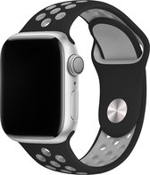 Sport watch bandje - Zwart / Grijs - 42/44/45mm - M/L - Series 1 2 3 4 5 6 7 SE - Geschikt voor Apple Watch