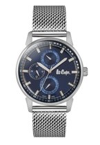 Lee Cooper LC06580.390 - Horloge - Analoog - Heren - Milanees band - Zilverkleurig - Blauw