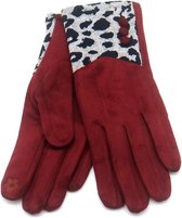 Handschoenen Dierenprint - Dames - One Size - Touchscreen Tip - Rood