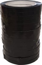Zakkensluiter tape / PVC tape / Sluittape / Sluitplakband PVC zwart 9mm x 66 meter (16 rollen)