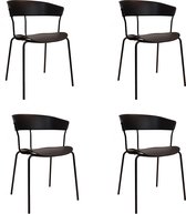 Scandinavische eetkamerstoel Olea zwart - Eetkamerstoelen set van 4