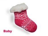 Gevoerde Baby Wintersokken met Antislip - Fluffy Gevoerd - Onesize - Baby - Baby Wintersokken - Baby Kerstsokken - Maat 0 - 24 maanden - Blauw