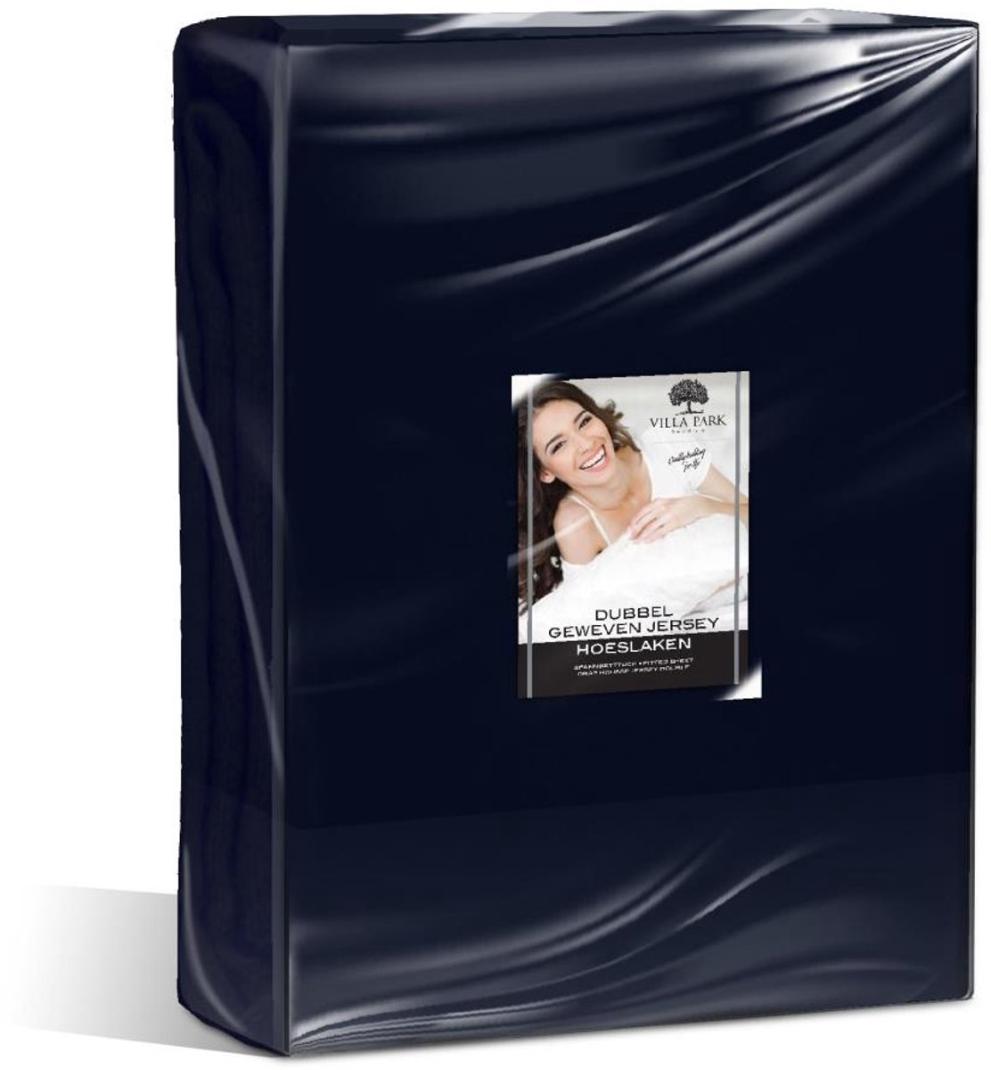 HappyBed Hoeslaken Navy Hoeslaken - 100% katoen - 80/90x200/220 cm - Onderlaken - Verfijnd jerseykatoen - Ademend katoen - Perfecte pasvorm
