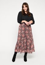 LOLALIZA Maxi rok met paisley print - Roest - Maat XXL