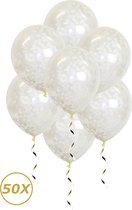 Ballons à l'hélium Witte Confettis Décoration d'anniversaire Décoration de Fête Ballon de mariage Décoration en Papier Wit - 50 pièces