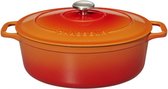 Chasseur Ovale Stoofpan in Geëmailleerd Gietijzer Flaming Orange 5l - 29 cm.