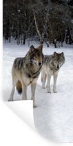 Stickers Stickers muraux - Loup - Neige - Canada - 20x40 cm - Feuille adhésive