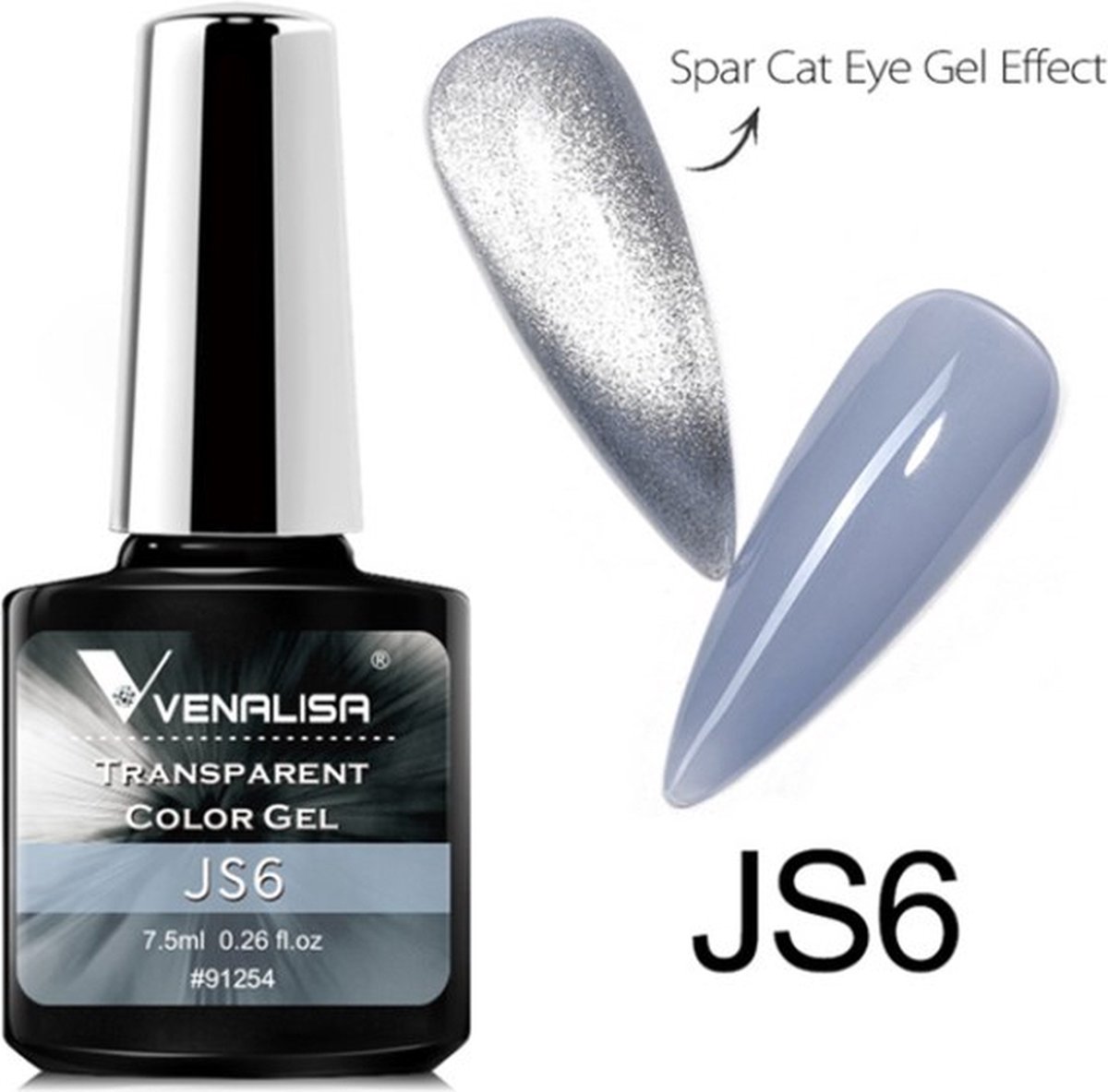 Gellak transparant - Kleur 6 - Gel nagellak - UV gel - Nail art - Cateye gellak - Nagelverzorging - Nagels - Nagelstyliste - Attibuten - 7,5ml - Mooie nagels - Gellac - Gel nails