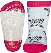 Anti slip sokken - Sanetta - roze/lichtgrijs  - leeuw - maat 23/24