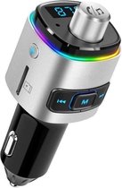 Bluetooth FM Transmitter voor in de auto - Handsfree Carkit - Fast charge USB poort - 7 kleuren LED verlichting - Muziek Luisteren Streamen Bellen - Auto lader - USB stick - SD kaa