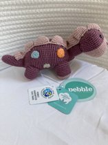 Pebble Child Dino Rammelaar Purple- Baby- Babyspeelgoed- Gehaakt