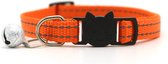Kattenhalsband Met belletje - Reflecterend - Oranje - Veiligheidssluiting