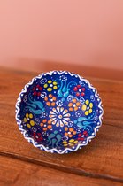 Turkse Schalen - Tapas schaaltjes - serviesset - aardewerk schaal - handmade - cadeau - schaaltjes - poefjuh servies - 5 cm x 3 stuks - Donker Blauw -