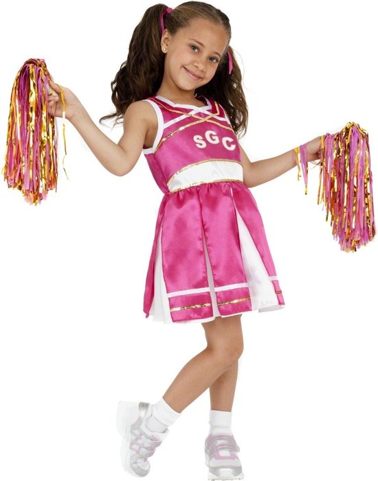 Moment Voorzien tuberculose Cheerleader kostuum voor meisjes - Roze kleedje en pompoms - maat 152-158 |  bol.com
