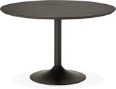 Alterego Ronde eettafel/bureautafel 'CHEF' met zwarte essenhouten afwerking - Ø 120 cm