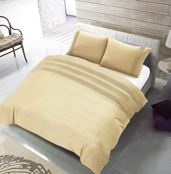 The Supreme Home Collection Avenza Sable Taille: 1 personne (140 x 220 cm + 1 taie d'oreiller)