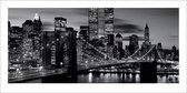 Pyramid Brooklyn Bridge Black and White Kunstdruk 100x50cm Poster - 100x50cm