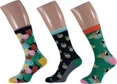 Sokken dames - Heren - Apollo | Tropical Green Socks | 3-Pack Giftbox | Maat 41-46 - CADEAU - Vaderdag - Moederdag