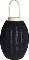 Lantaarn -windlicht - zwart -decoratie woonkamer - 40 cm hoog inclusief ledkaars
