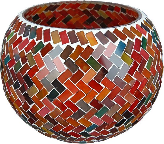 Glas Windlicht "Mosaik"  casablanca 13 cm