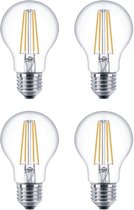 Greenways - Led Lampen - E27 - 8.5Watt (75w) - Helder glas - Filament - Warm wit licht - 2700K - 8.5W (vervangt 75w) - Grote fitting - Zuinig - Niet dimbaar - 4 STUK(S)