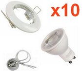 U10 WITTE LED inbouwspot kit met 8W lamp (10 stuks) - Warm wit licht - Overig - Wit - Pack de 10 - Wit Chaud 2300k - 3500k - SILUMEN