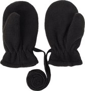 Fleece Wantjes Kind met Koord - Zwart -  2-4 jaar