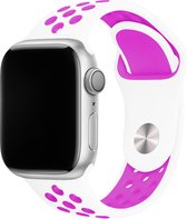 Sport watch bandje - Wit / Paars - 38/40/41mm - M/L - Series 1 2 3 4 5 6 7 SE - Geschikt voor Apple Watch