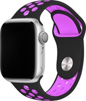 Sport watch bandje - Zwart / Paars - 38/40/41mm - M/L - Series 1 2 3 4 5 6 7 SE - Geschikt voor Apple Watch