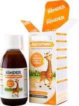Kinder multivitamine kinderen - supplementen met 14 Vitaminen, vitamine C, vitamine B12, vitamine D, vitamine K, foliumzuur, biotine - siroop 125ml