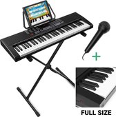Keyboard piano - MAX KB4 keyboard 61 toetsen, keyboard set met keyboard standaard en microfoon