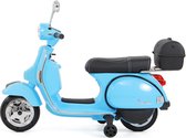 Elektrische Kinderscooter Vespa Met Licentie 12V 7AH EVA-Banden lederen Stoel Blauw